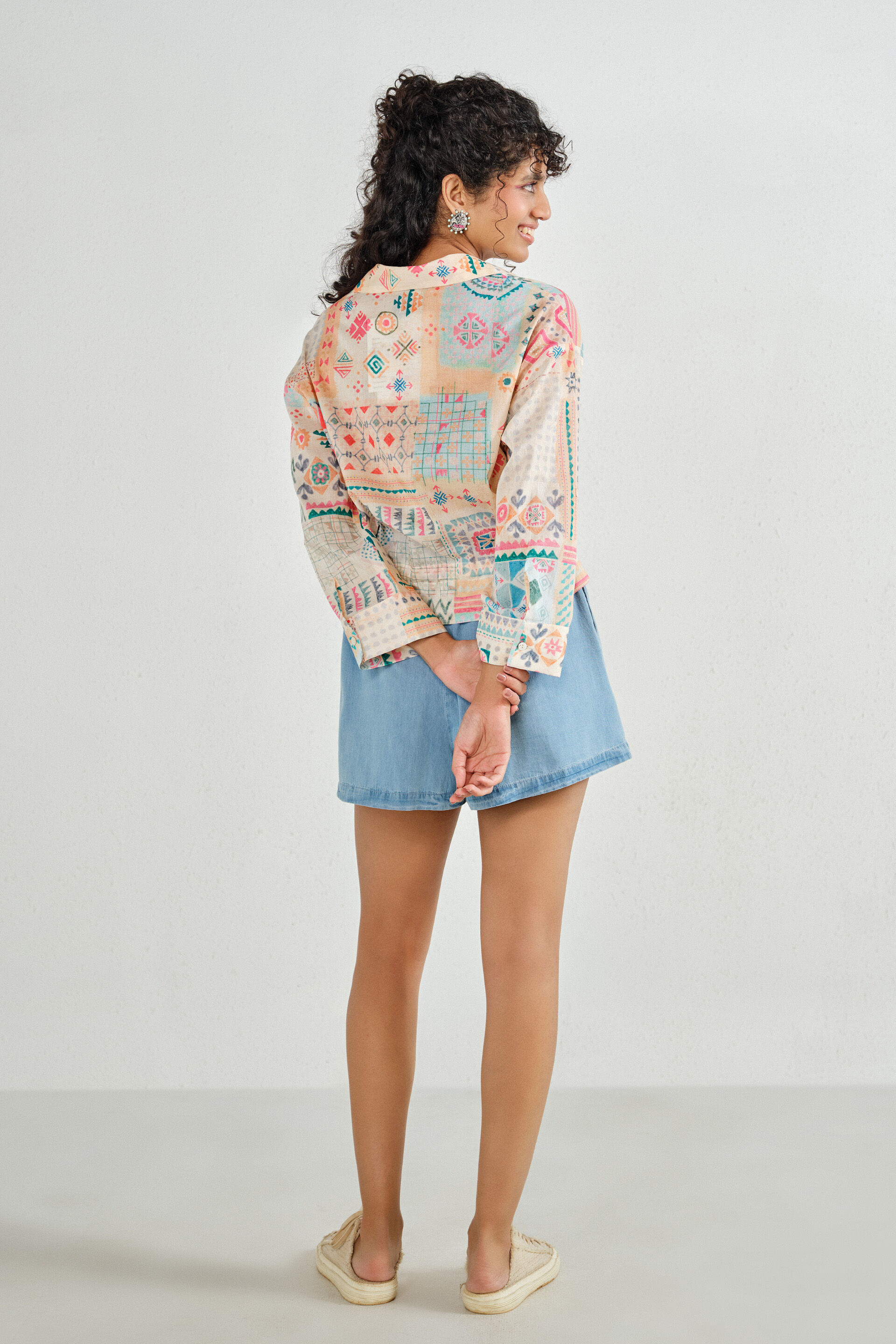 Off-White Printed Boxy Shirt, Off White, image 5